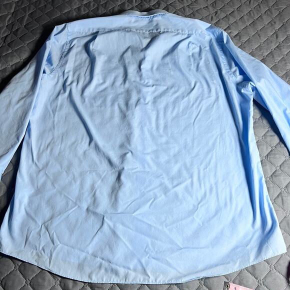 ✨Van Heusen Men’s Blue Poplin Dress Shirt 17 32/33 Regular Fit Long Sleeve - Picture 2 of 8